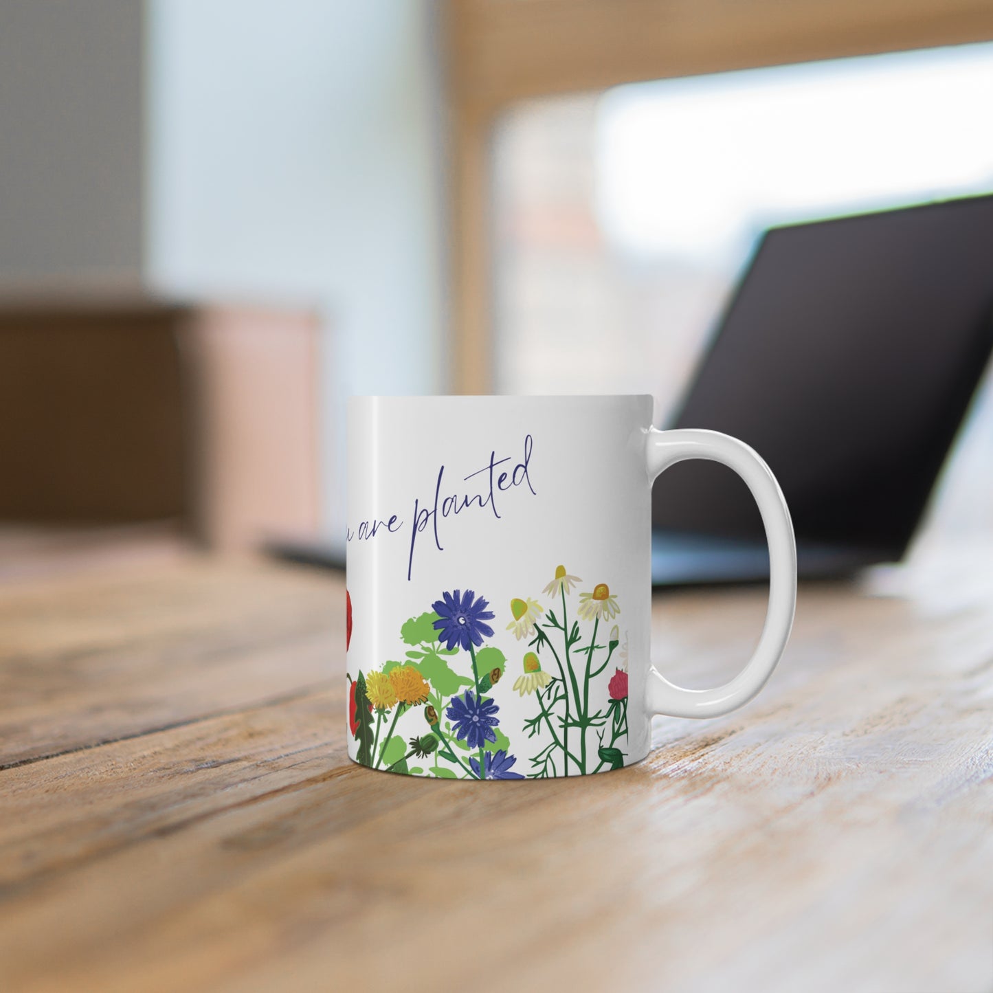 Bloom Where You are Planted Ceramic Coffee Cup, 11oz, 325ml