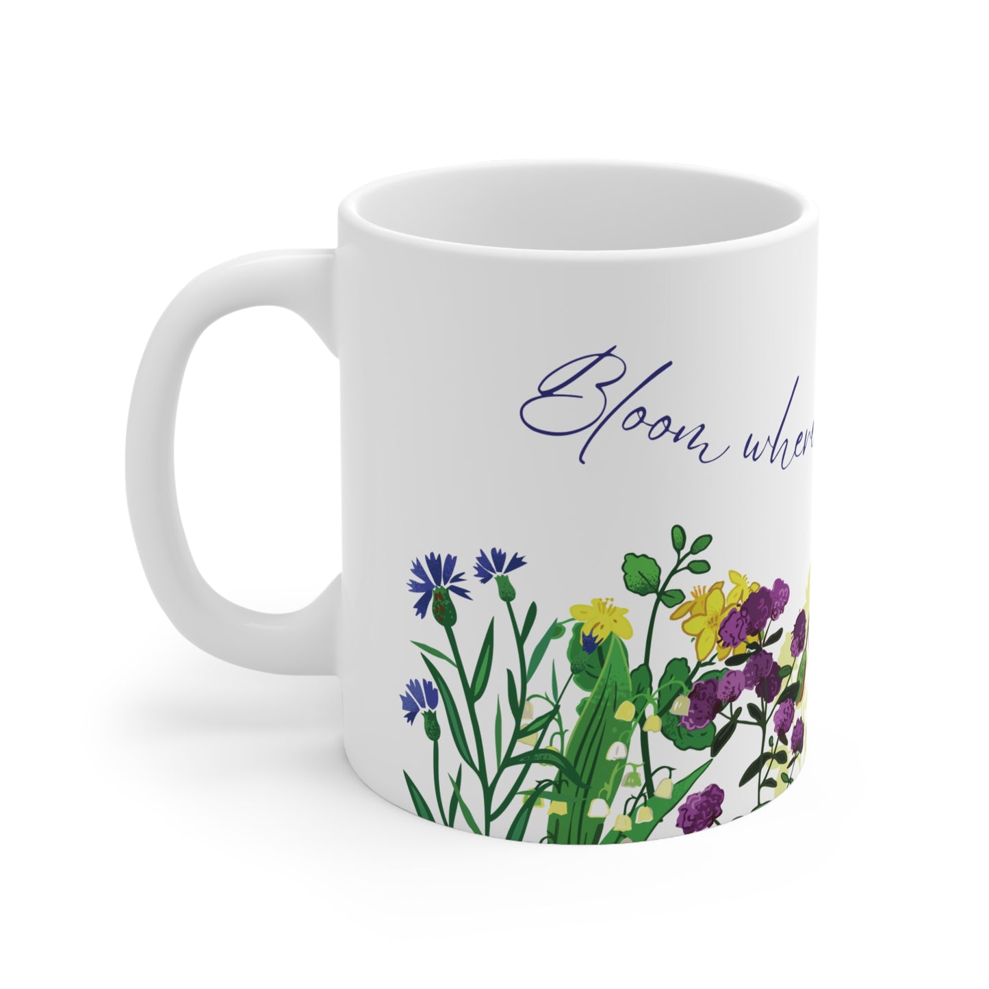 Bloom Where You are Planted Ceramic Coffee Cup, 11oz, 325ml