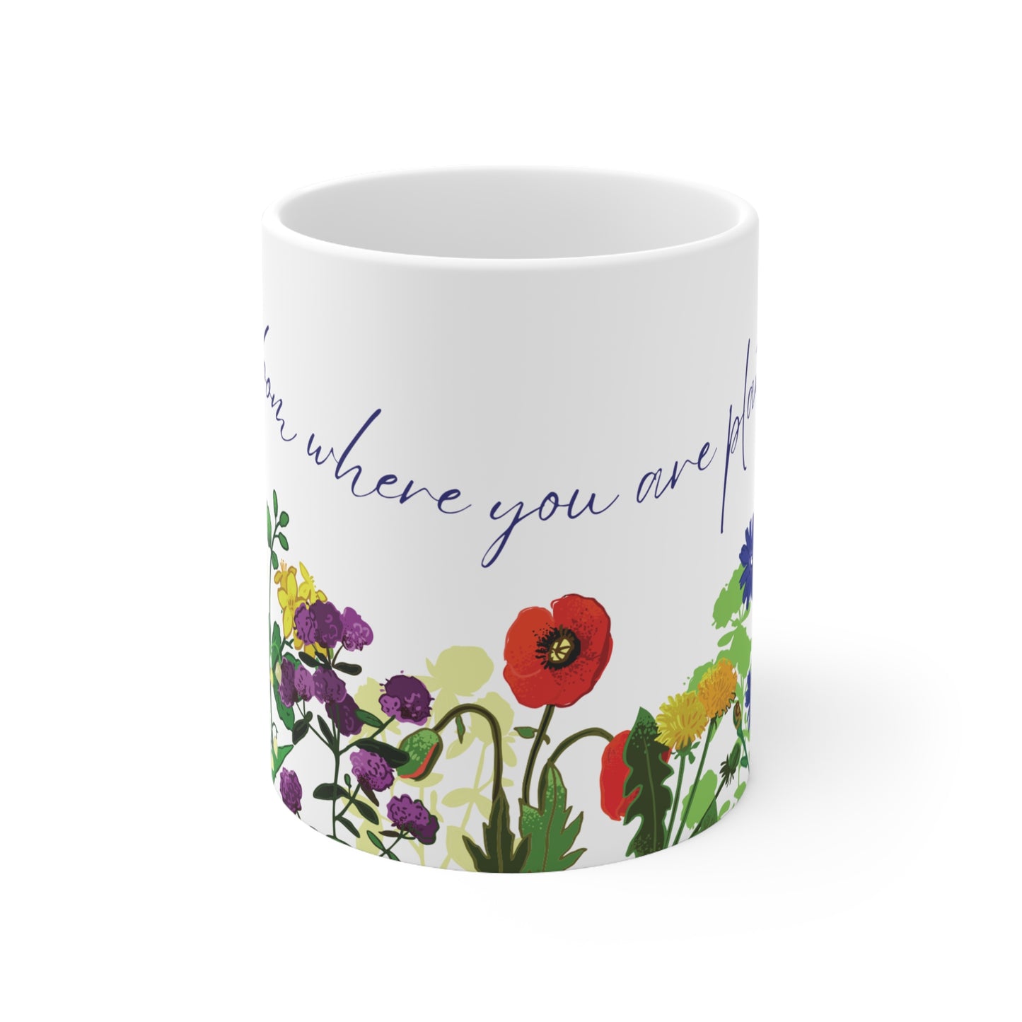 Bloom Where You are Planted Ceramic Coffee Cup, 11oz, 325ml