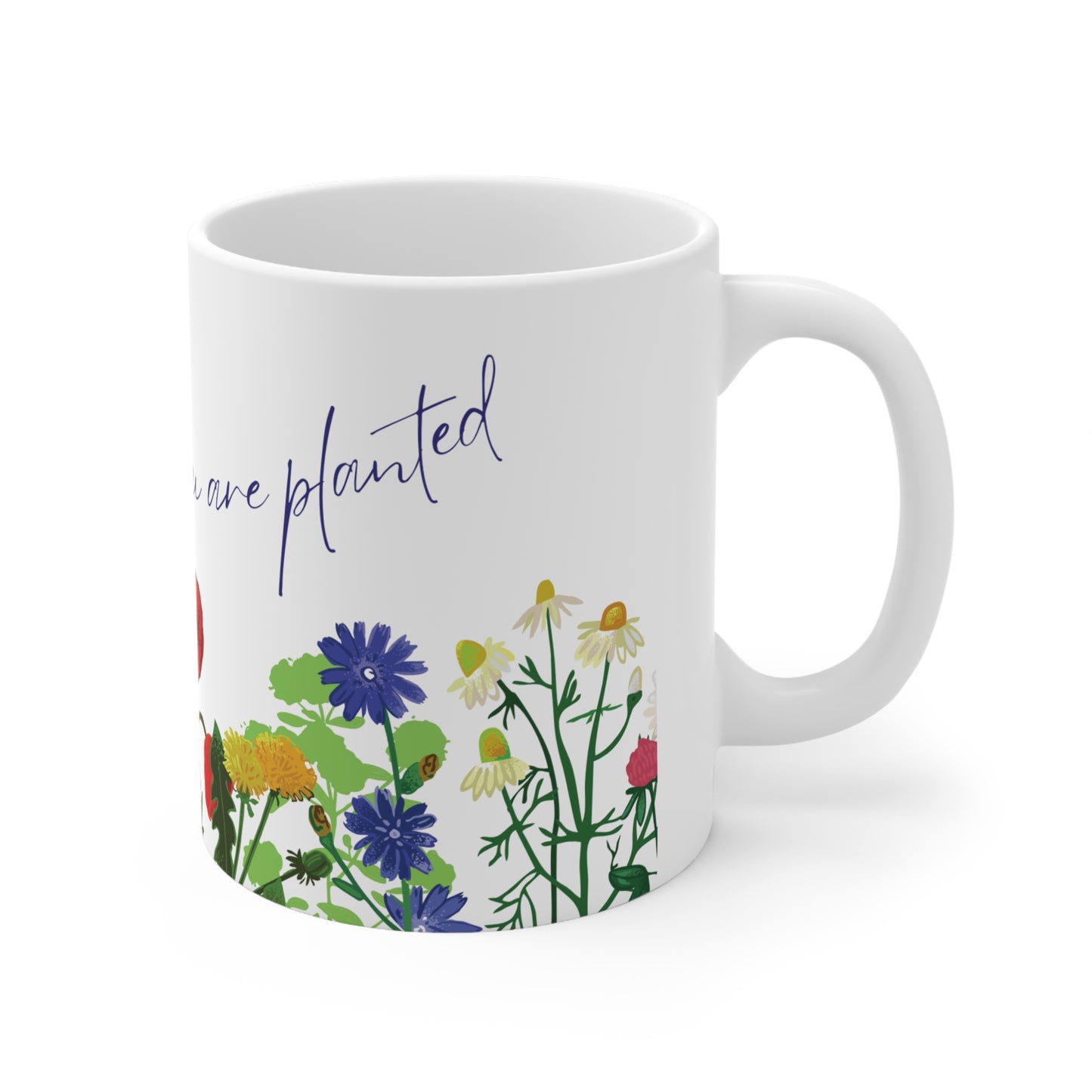 Bloom Where You are Planted Ceramic Coffee Cup, 11oz, 325ml